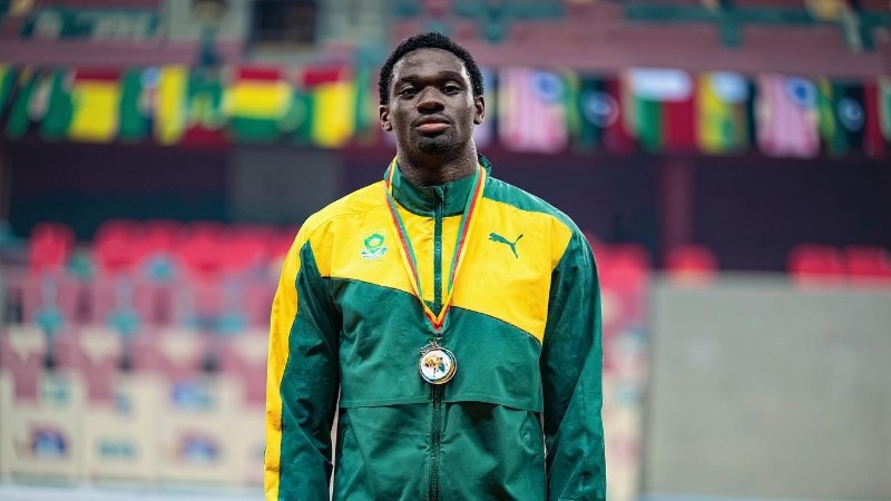 Benjamin Richardson (sprinter) - Athletes Sud Africains Championnats d' Afrique d'athlétisme 2024 Douala 20 - Digital concept art for illustrative purpose, tags: irland - Monok